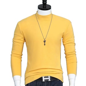 Luxe coréen hommes coupe régulière col rond coupe ajustée écologique respirant solide à manches courtes t-shirt avant Logo grande taille hauts automne - Product Image 1