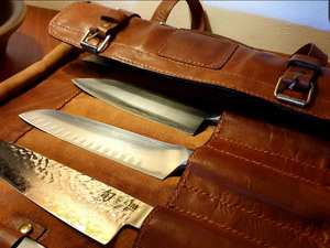 Porte-couteaux de cuisine professionnel en cuir de vache véritable avec logo personnalisé, sac en cuir pour couteau de chef LKR-0271 - Product Image 6