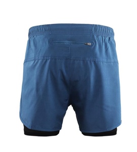 Men Sporty <b>Shorts</b> Solid Color Spandex Polyester Quick Dry Breathable Elastic Waist Mid Length With Hole <b>Decoration</b> - Product Image 4