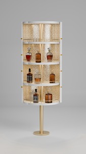 Argmac Axis Custom Solid Wood Spinning Modern Home <b>Bar</b> Cabinet with Stainless Steel Handles 5+ Compartments Premium Wine Storage - Product Image 6