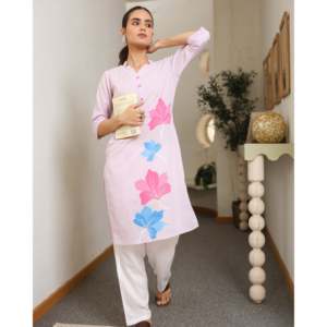 Ensemble Kurta Décontracté Florence Printemps/Été Respirant avec Haut Kurta Long Toutes Tailles Style et Design 100% Coton Léger - Product Image 6