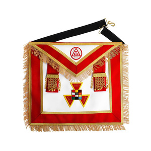 Past High Priest Royal Arch Chapter Apron <b>Red</b> Velvet with Side Tabs Adjustable <b>Belt</b> Custom Material Masonic Regalia Apron - Product Image 1