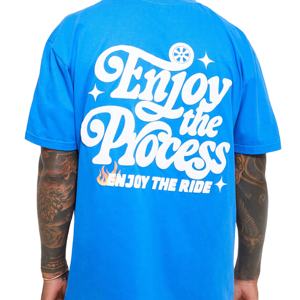 เสื้อยืดลำลองฤดูร้อนใหม่ 2026 ผ้าฝ้าย 100% แขนสั้น ผู้ชาย เนื้อผ้านุ่ม สีฟ้า - Product Image 5