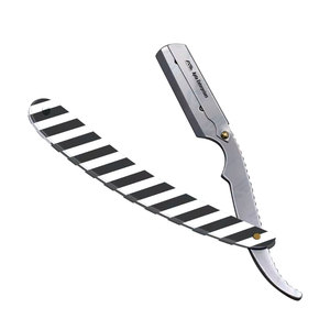 Navaja de Afeitar Recta de Marca Privada para Corte de Cabello Profesional, Navaja de Barbero Recta de Acero Inoxidable con Cuchillas Derby Individuales - Product Image 1