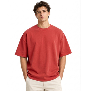 T-shirt Homme Oversize à Épaules Tombantes, T-shirt Streetwear Tendance, Tissu Coton Doux, Impression Logo Personnalisé & Vêtements en Gros - Product Image 3