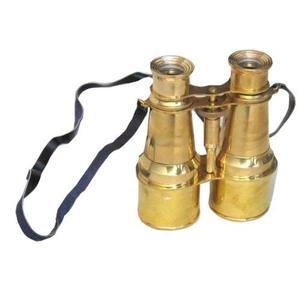 Jumelles marines vintage en laiton antique avec étui en cuir, finition dorée style victorien, télescope de collection - Product Image 4