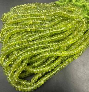 ลูกปัดพลอยเพอริดอทสีเขียวคุณภาพสูงทรงรอนเดลล์ ขนาด 16 นิ้ว ลูกปัดพลอยเพอริดอทธรรมชาติทรงเหลี่ยมขนาด 4.5 มม. สำหรับทำเครื่องประดับ - Product Image 2