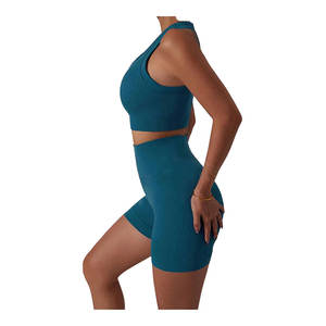 Conjunto Deportivo para Mujer, Sujetador Deportivo y Pantalones Cortos, para Gimnasio, Ejercicio, Fitness, Yoga, Top Cómodo y Elástico, Conjunto de Sujetador Deportivo y Pantalones Cortos - Product Image 4