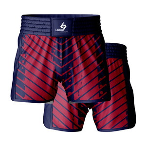 Pantalones Cortos de Boxeo con Logotipo Personalizado en la Parte Delantera, para MMA y Muay Thai, Elásticos, de Secado Rápido, Ligeros, 100% Poliéster - Product Image 6