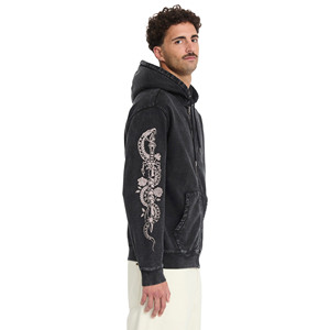 Sudadera con capucha extragrande para hombre al por mayor, con cremallera, logotipo frontal personalizado (impresión digital), 100% algodón polar, ajuste holgado, peso de tela 300g - Product Image 4