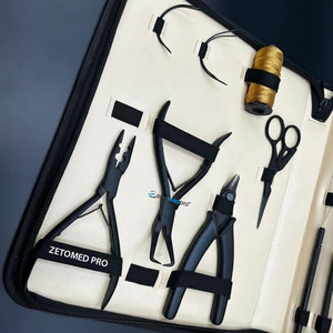 Pince à micro-anneaux professionnelle en acier inoxydable de qualité chirurgicale noir mat, kit d'outils pour extensions capillaires, coupe-micro-anneaux - Product Image 3