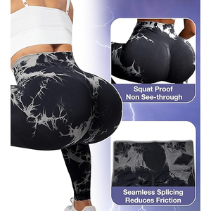 Leggings de yoga premium pour femmes, tie-dye, sans couture, taille haute, pour fitness, gym, entraînement, vêtements de sport, collants - Product Image 5