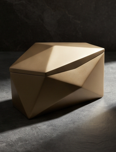 Elegante Caja Organizadora de Aperitivos de Metal Dorado Moderno, Diseño de Tapa Facetada de Lujo, Lata para Guardar Dulces y Frutas Secas, Regalo de Alta Gama - Product Image 2