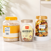 Bocaux de conservation alimentaire en PET transparent de 2 L à large ouverture avec bouchons à vis pour biscuits, bonbons, snacks, sucre et emballage de nouilles sèches