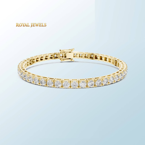 Fine Jewelry Women's 925 Sterling Silver Tennis Chain Bracelet with Round Moissanite Fashion Charm Women Hip Hop Bracelets - Product Image 6