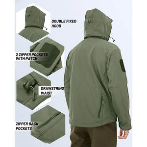 Chaqueta Softshell Ligera con Capucha para Hombre, para Correr, Viajar, Senderismo, Ropa Exterior Cortavientos, Repelente al Agua - Product Image 4