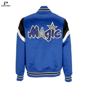 Blouson Bomber en Satin Personnalisé Haut de Gamme avec Broderie d'Équipe de Baseball, Service de Fabrication sous Marque Privée - Product Image 1