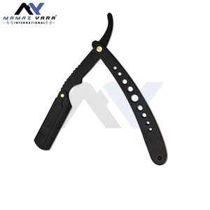 Rasoir manuel professionnel ergonomique en acier inoxydable pliable à lame droite avec verrouillage pivotant pour barbier - Product Image 2