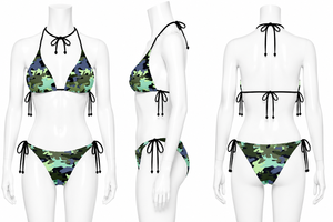 Conjunto de Bikini con Top Halter y Braguita de Cintura Alta, Sexy, con Logotipo Personalizado, de Secado Rápido, con Lazos Laterales, Venta al Por Mayor, Ecológico, Traje de Baño para Mujer - Product Image 6