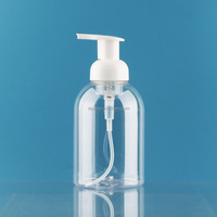 Bouteille moussante transparente en plastique ronde vide 500ml mousse nettoyante personnalisée désinfectant pour les mains en plastique grande pompe bouteille en mousse PET