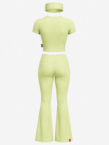 Conjunto de 3 Piezas para Mujer, Verano, con Top, Leggings y Diadema, Tela Suave y Elástica, Secado Rápido y Transpirable, para Gimnasio, Yoga, Correr, Uso Diario - Product Image 2
