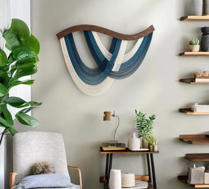 Modern Macrame Wall Hanging Dual Tone Rope Design Perfect for Living Room Bedroom <b>Decor</b> and Stylish Home Interiors From India - Product Image 3