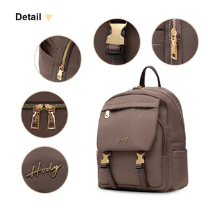 Hody Women's NEONA Nylon Rounded Rectangle Softback <b>Backpack</b> Casual Style Waterproof Zipper Hasp Closure Shoulder Strap Tab 10 - Product Image 6