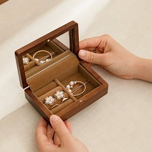 High on Demand Customizable Luxury Wooden Jewelry Storage Organizer <b>with</b> <b>Mirror</b> Lock Elegant Box for Watches Available for Sale - Product Image 2