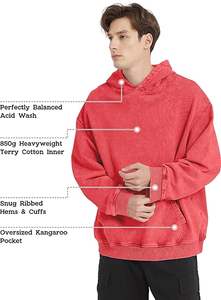 Sudadera con Capucha Unisex Oversize de Algodón 100% Lavado Ácido, Transpirable, de 300g, Estilo Vintage Streetwear de Alta Calidad - Product Image 5