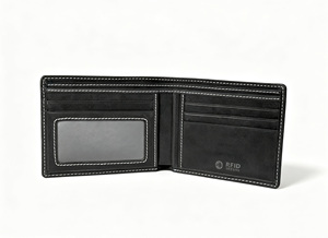 [In stock][Retail Price] Handmade Castello Nubuck Leather <b>RFID</b> <b>Men</b> Bi-fold <b>Wallet</b> Black Brown Light Brown - Product Image 3