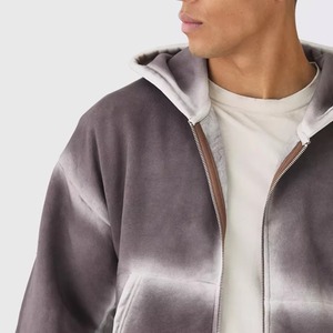 Custom Design Winter Wear Zipper Oversized Washed Hoodie <b>for</b> <b>Men</b> Luxury Hip Hop <b>Plain</b> Cotton Blank <b>Men</b> Zip up <b>Hoodies</b> - Product Image 3