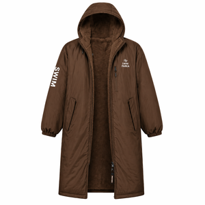 Adult Swim Parka <b>Waterproof</b> Windproof Hooded <b>Changing</b> <b>Robe</b> with Fleece Lining for Swimming Surfing Beach Outdoor Sports Wear - Product Image 3