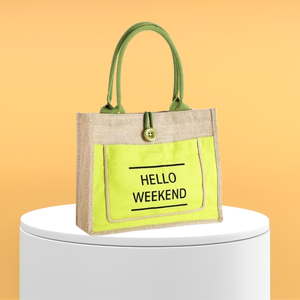 ถุงปอกระเจาพิมพ์ลายแบบเป็นมิตรต่อสิ่งแวดล้อมพร้อมที่จับเป็นพังผืดที่นุ่มสบายจากอินเดีย - Product Image 4