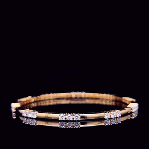 Brilliant Round Cut Lab Diamond Two Stone Open Bangle Fine Jewelry 925 <b>Silver</b> 10K 14K 18K Yellow Gold Womens <b>Cuff</b> Factory Direct - Product Image 4