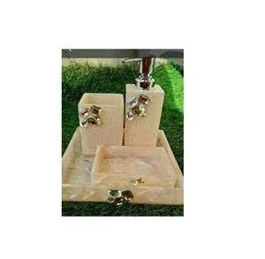 Elegant Resin Bathroom Accessories Set Soap Dispenser <b>Toothbrush</b> <b>Holder</b> Soap Dish Vanity Organizer for Hotel Restaurant Homes - Product Image 2