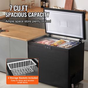 Congelatore a pozzetto mini da 7 Cu.ft/198 L per hotel con 2 cestelli rimovibili - Product Image 3