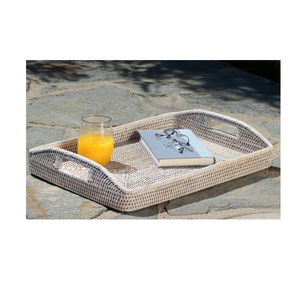 Rustic Handcrafted Wicker Serving Storage <b>Tray</b> For Coffee Snack <b>Breakfast</b> Customized Cane Serving <b>Tray</b> For Kitchenware Tableware - Product Image 2