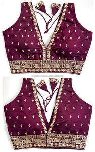 Blusa de boda de verano con hilo Zari Work Handiwork Patrón abierto frontal y hermoso nudo Estilo formal Listo para usar - Product Image 4