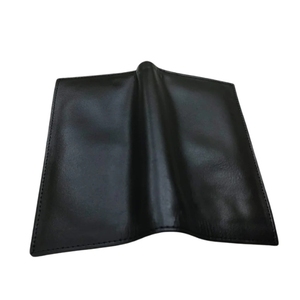 <b>Men's</b> Vertical Long Leather <b>Wallet</b> Black Center Zipper Pocket Credit Card Multi Slots ID Window Cash Billfold Pocket Organizer - Product Image 4