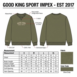 Custom Acid Wash Crewneck Fleece Sweatshirt 100% Cotton Heavyweight Vintage Washed Embroidered Regular Fit Men's OEM ODM - Product Image 6