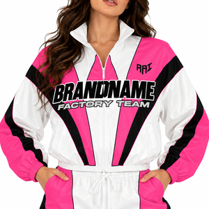 <b>Women's</b> Eco-friendly Anti-UV Lightweight Reflective <b>Windbreaker</b> Pants 2-Piece Crinkle Nylon Custom Breathable Track Suit <b>Jackets</b> - Product Image 5