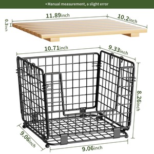 Panier de rangement décoratif en métal noir avec poignées, organisateur moderne pour la maison - Product Image 2