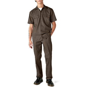 Conjunto de Ropa de Trabajo Unisex de Color Sólido, Camisa de Manga Corta y Pantalones de Viscosa/Poliéster, Transpirable, Ecológico, de Secado Rápido, Estilo Casual de Primavera - Product Image 1
