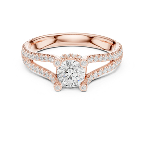 แหวนแต่งงานเพชรทรงกลมเพาะเลี้ยงในห้องปฏิบัติการทองคำ 14K สีเหลืองสำหรับผู้หญิง |   เพชรที่เพิ่งเพาะเลี้ยง - Product Image 3