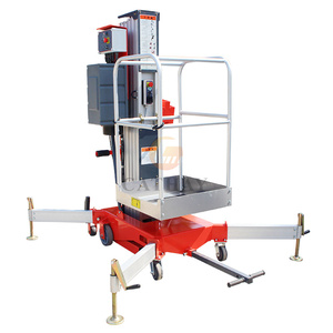 Plataforma de trabajo aéreo móvil eléctrica de mástil único hidráulico de aluminio de 8m, elevador de un solo hombre - Product Image 1