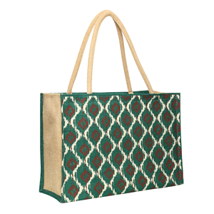 Sacs Double R en jute naturel vert, sac fourre-tout avec fermeture éclair et poignée en corde, taille personnalisée pour l'emballage de cadeaux en détail, sac de marché réutilisable - Product Image 1