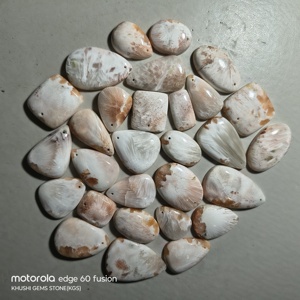 Pierres précieuses KHUSHI GEMS, scolecite naturelle, pierre précieuse percée, cabochon, poli unique, bijoux pour les créateurs de bijoux, lot de pierres précieuses en vrac, mélange - Product Image 4