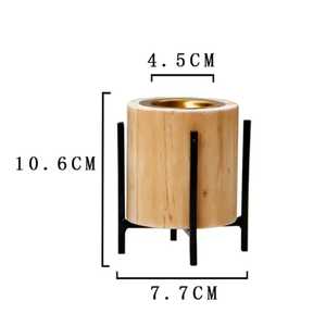 Brûleur d'encens en bois naturel avec support en laiton et cendrier, design tendance, pour Bakhoor et charbon, idéal pour la décoration intérieure et comme cadeau - Product Image 6