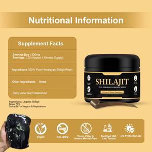 Extrait de qualité alimentaire en résine de Shilajit de l'Himalaya de haute qualité emballé dans une bouteille, un tambour et une boîte pour une expédition mondiale facile - Product Image 2