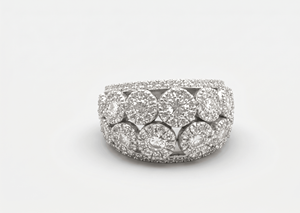 Anillo de Diamantes Redondos para Mujer, Diamantes Naturales y Cultivados en Laboratorio - Product Image 1